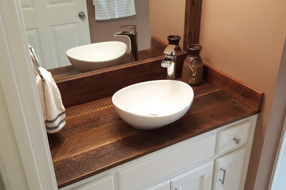 Reclaimed Wood Vanities Solid, Wood Bathroom Vanity Top